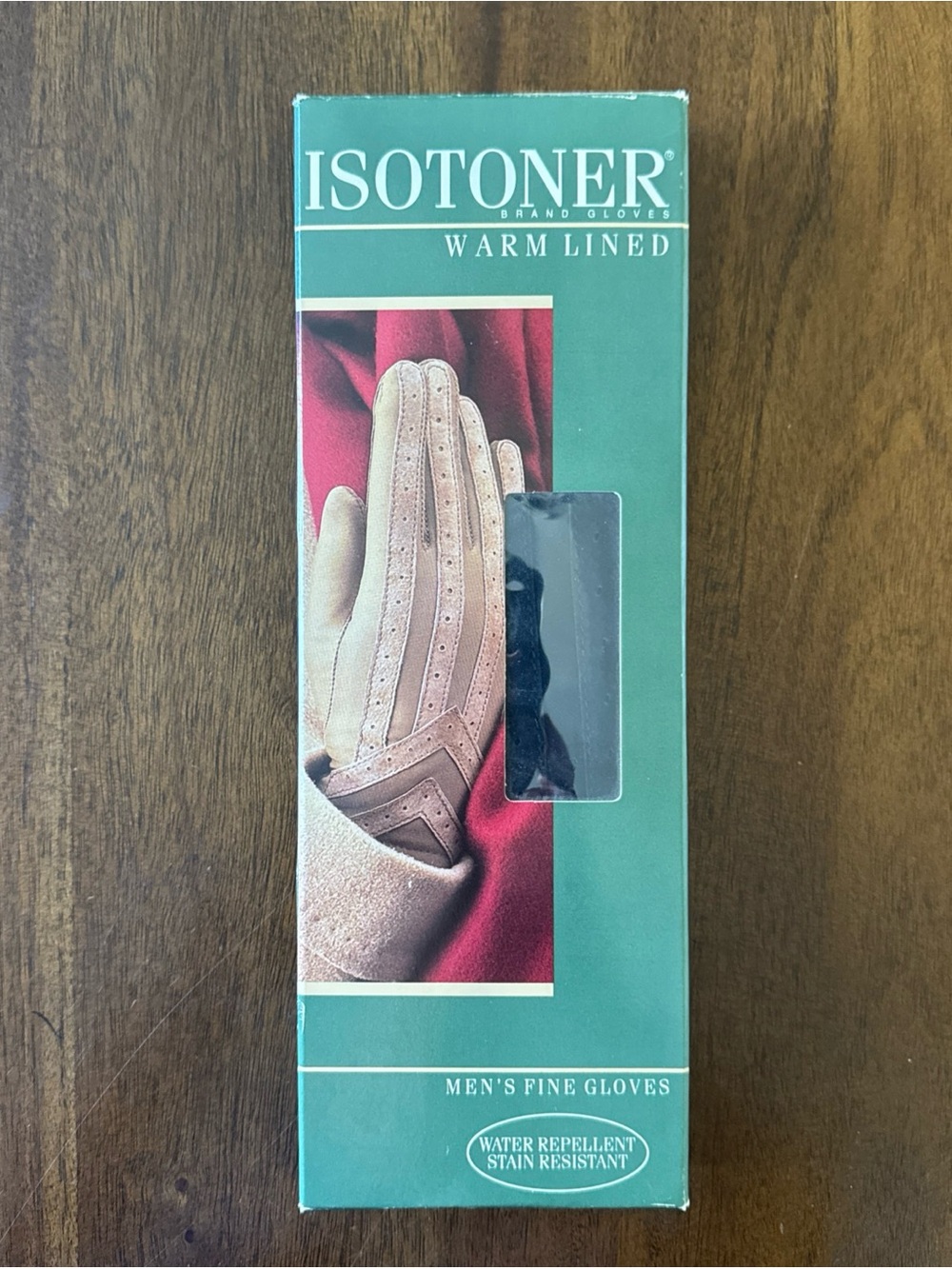 Isotoner Warm Lined Mens Black Gloves XL 24028 New in Box Leather Grips & Trim